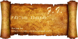 Földi Ildikó névjegykártya